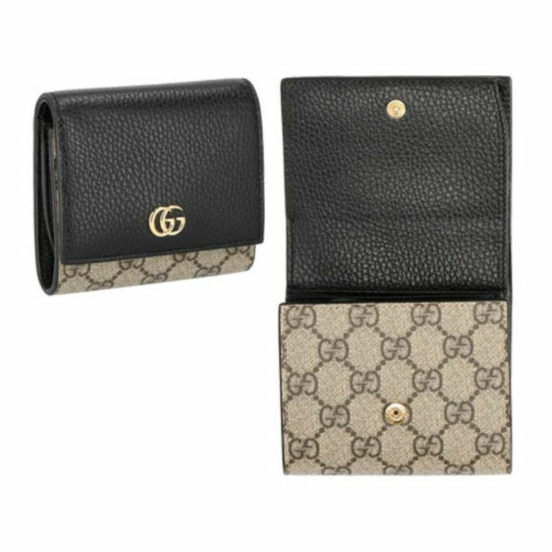 グッチ GUCCI 二つ折り財布 レディース GGマーモント ブラック 598587