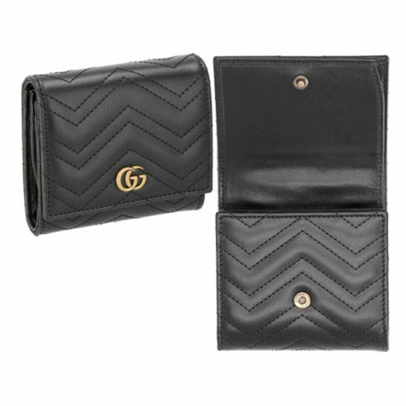 グッチ GUCCI 二つ折り財布 レディース GGマーモント ブラック 598629