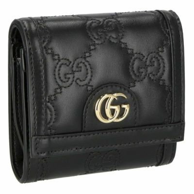 グッチ GUCCI 二つ折り財布 レディース GGマトラッセ ブラック 723799 UM8IG 1000 | GINZA LoveLove（ラブラブ）