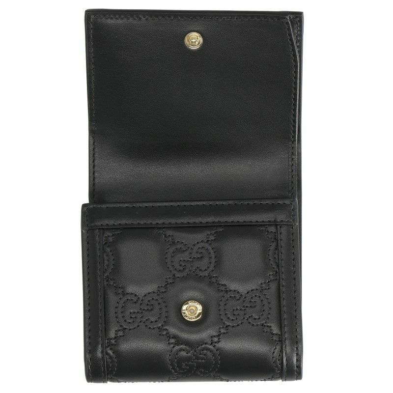 グッチ GUCCI 二つ折り財布 レディース GGマトラッセ ブラック 723799 