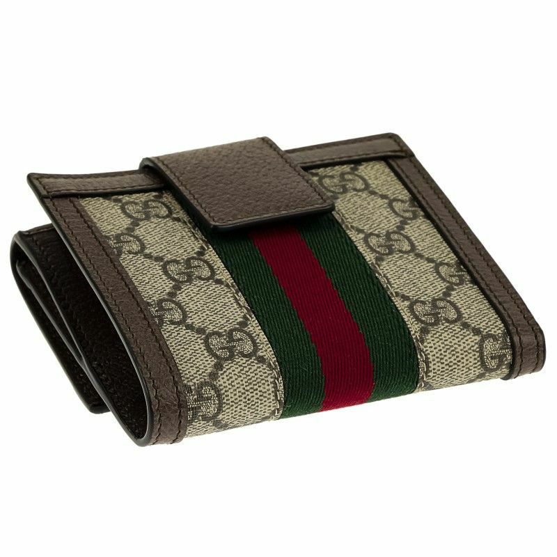 グッチ GUCCI 二つ折り財布 レディース OPHIDIA オフィディア ブラウン