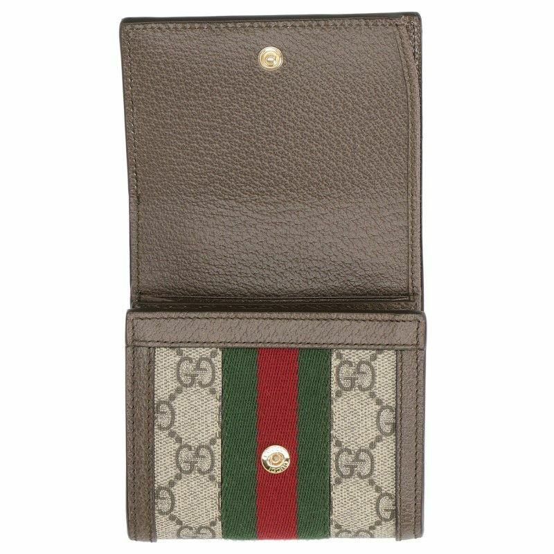 グッチ GUCCI 二つ折り財布 レディース オフィディア ベージュ 598662