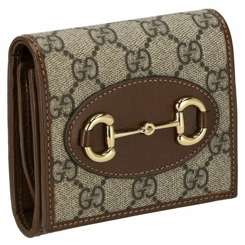 グッチ GUCCI 二つ折り財布 レディース ホースビット 1955 ブラウン  
