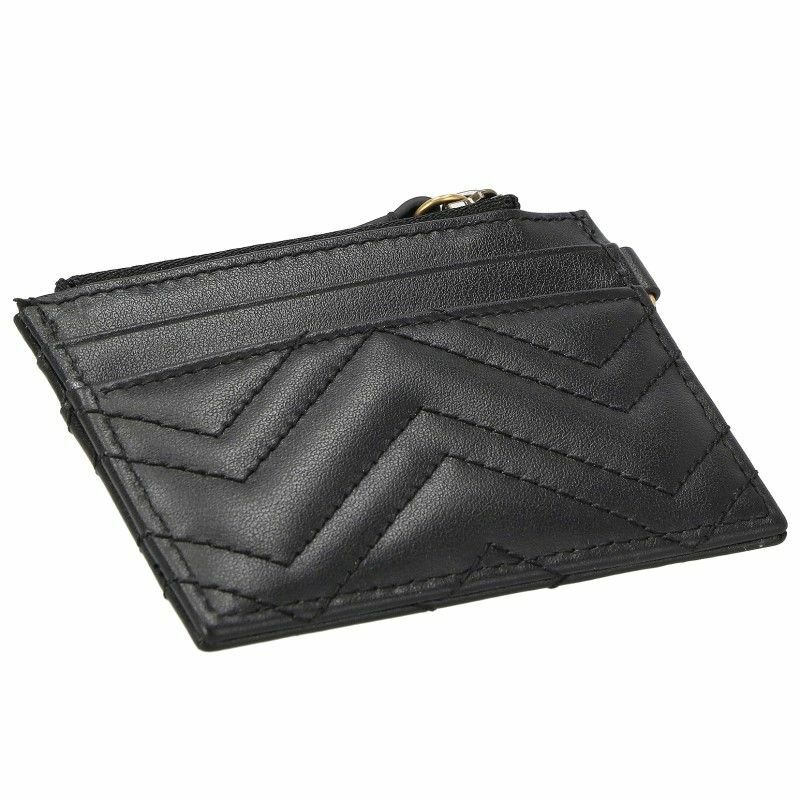 [美品]グッチ GGマーモント キーチェーン付き ウォレット カードケース 黒 GUCCI 新品同様品 グッチ GGマーモント キーチェーン付き