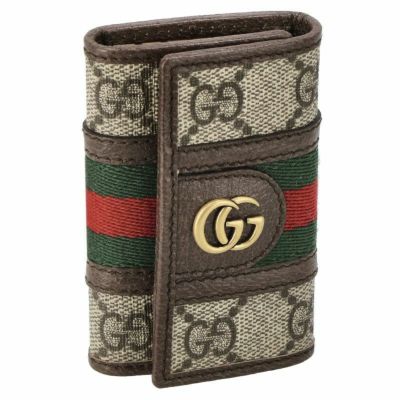 グッチ GUCCI キーリング レディース OPHIDIA オフィディア ブラウン