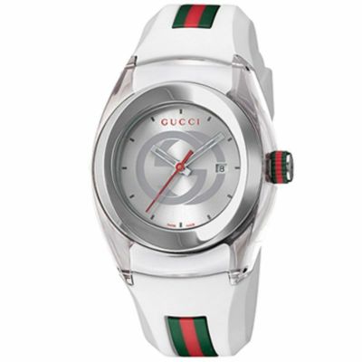 グッチ GUCCI 腕時計 レディース ビンテージウェブ ホワイトクリーム