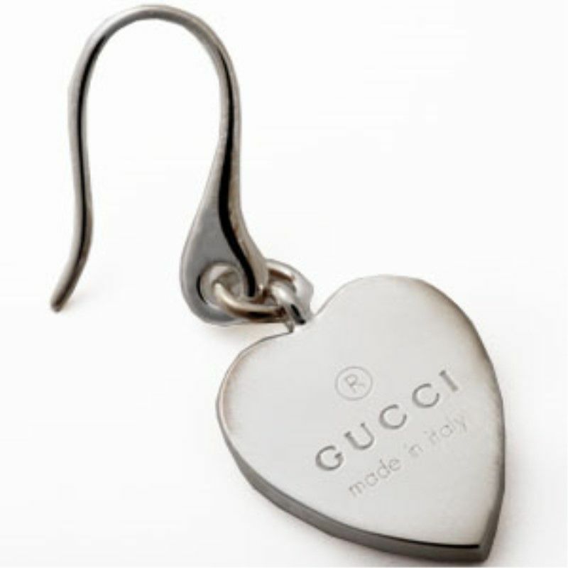 グッチ GUCCI ピアス 223993 J8400 ハートプレート シルバー