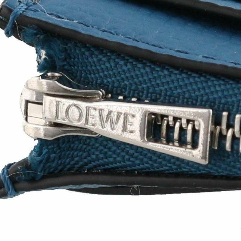 LOEWE レザー ケース 水色 LOEWE（ロエベ） Anagram Square Zip Cardholder アナグラム スクエア