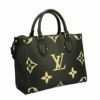 ルイヴィトン LOUIS VUITTON ハンドバッグ オンザゴー PM ブラック ベージュ M45659