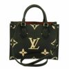 ルイヴィトン LOUIS VUITTON ハンドバッグ オンザゴー PM ブラック ベージュ M45659