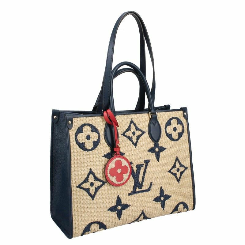 ルイヴィトン LOUIS VUITTON トートバッグ オンザゴー MM ブルー