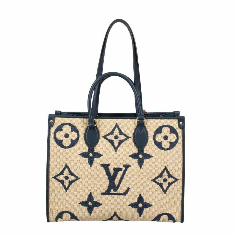 ルイヴィトン LOUIS VUITTON トートバッグ オンザゴー MM ブルー M57723