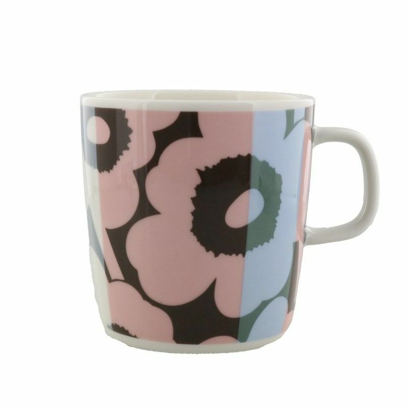 マリメッコ marimekko マグカップ Unikko Ralli 071568 153 WHITE/LIGHT SKY/DUSTY ROSE