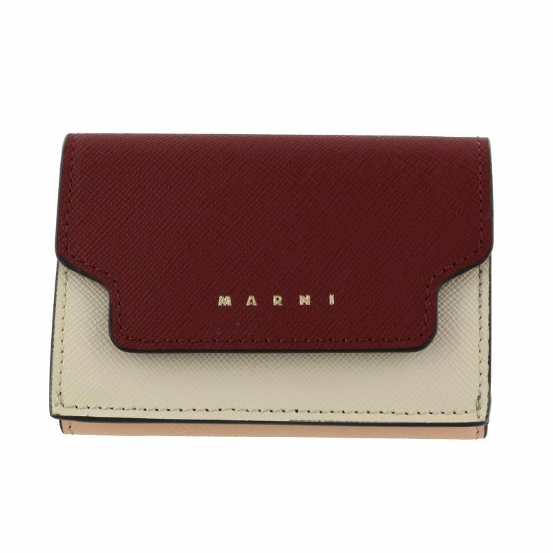 マルニ MARNI 三つ折り財布 レディース PFMOW02U23 LV520 Z541N CHINA RED SHELL