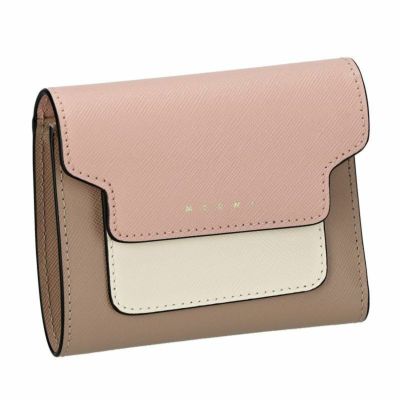 マルニ 三つ折り財布 レディース ブラック MUSEO TRIFOLD YEN WALLET TONE MARNI PFMO0056U1 P2644  Z2L38 MERCURY BLACK