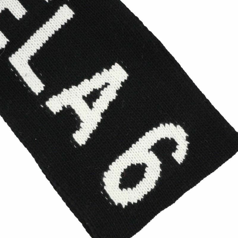 【美品】 MM6 メゾンマルジェラ ワンポイント刺繍 マフラー ブラック MM6 エムエムシックス メゾンマルジェラ Maison Margiela