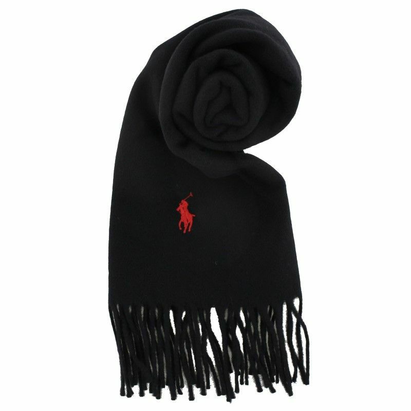 POLO RALPH LAUREN ポロラルフローレン マフラー メンズ ブラック PC0476 001 BLACK/RED