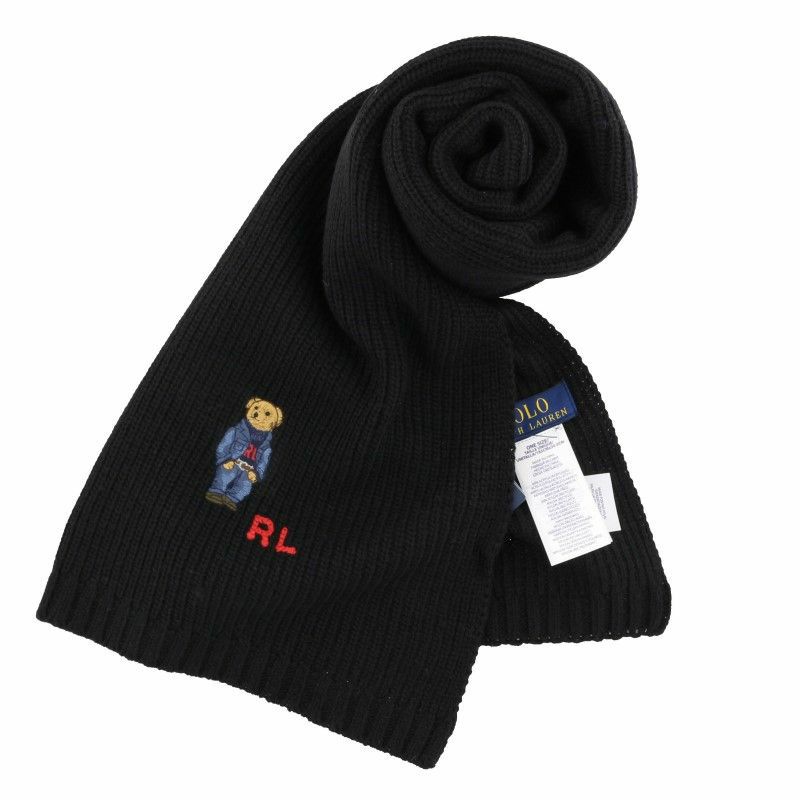 ポロ ラルフローレン マフラー POLO RALPH LAUREN メンズ レディース ブラック PC1034 001 polo black