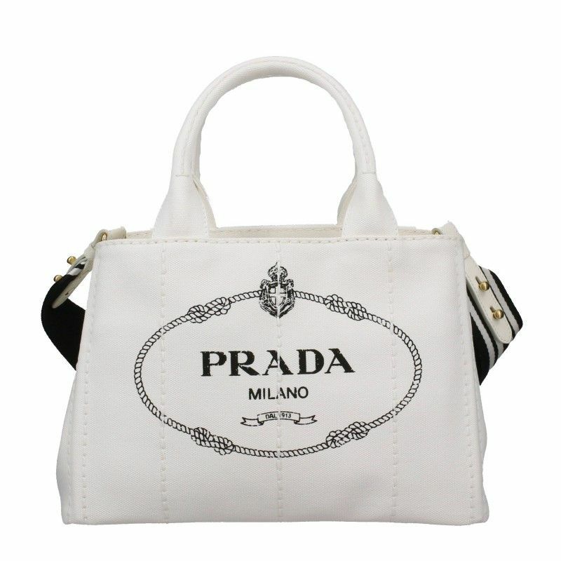 PRADA プラダ トートバッグ レディース カナパ 1BG439 V ROO ZKI F0964 BIANCO+NERO