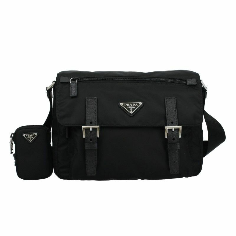 PRADA ブラック ショルダーバッグ財布セット カミナリ プラダ ショルダーバッグ レディース ブラック PRADA 1BD344 V