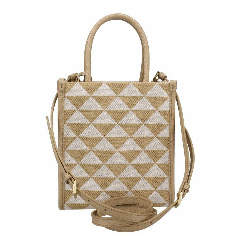プラダ PRADA ハンドバッグ ショルダーバッグ レザー ベージュ  