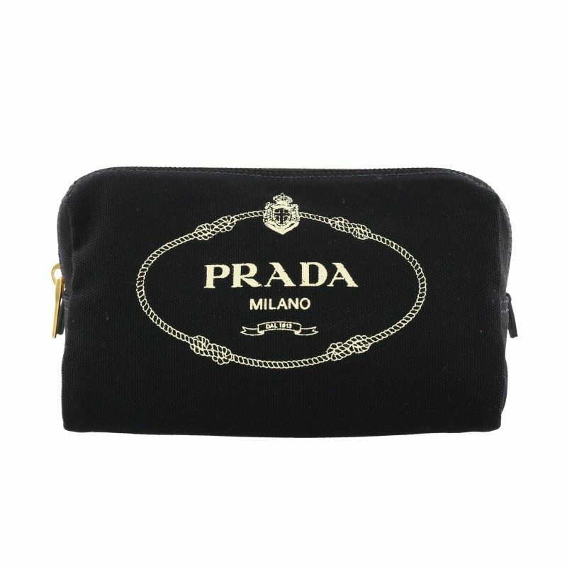 プラダ PRADA ポーチ レディース CANAPA LOGO ブラック 1NA693 20L