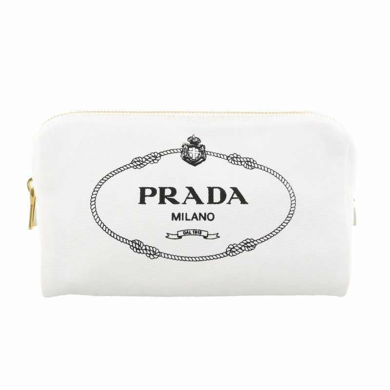 プラダ PRADA ポーチ レディース CANAPA LOGO ホワイト 1NA693 20L F0964 BIANCO+NERO | GINZA  LoveLove（ラブラブ）