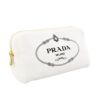 プラダ PRADA ポーチ レディース CANAPA LOGO ホワイト 1NA693 20L F0964 BIANCO+NERO