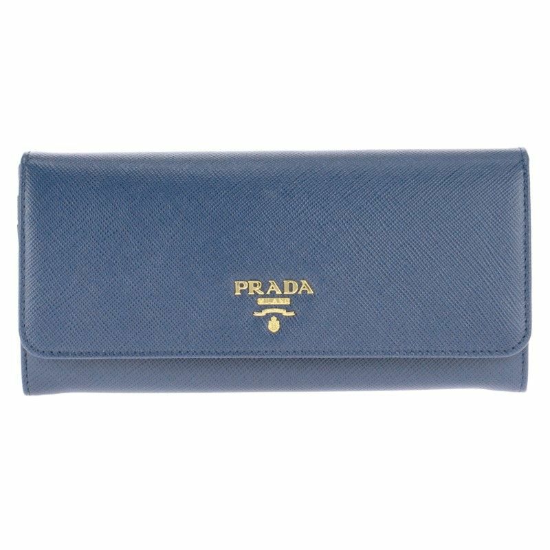 PRADA プラダ 長財布 レディース ブルー 1MH132 QWA F0016 BLUETTE