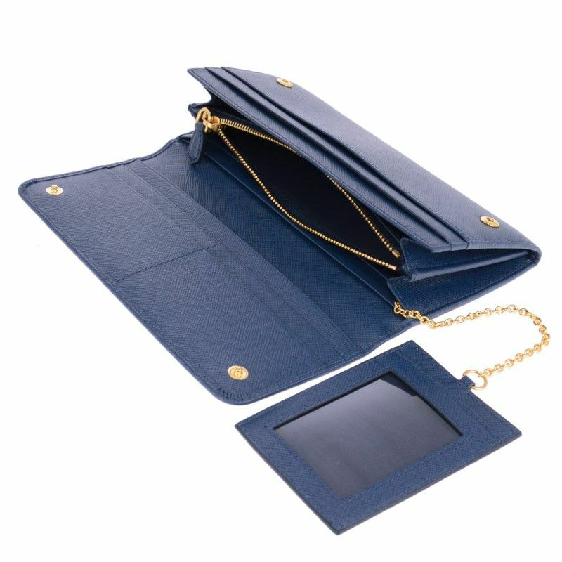 PRADA プラダ 長財布 レディース ブルー 1MH132 QWA F0016 BLUETTE  