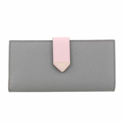 プラダ PRADA 長財布 レディース SAFFIANO TAB グレー 1MV025 2DYG