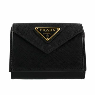 【新品未使用】PRADA プラダ　3つ折り財布　ハート　1MH021 ブラック