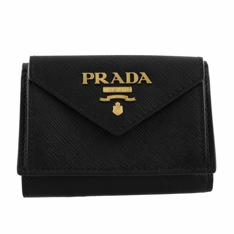 PRADA プラダ 三つ折り財布 レディース ブラック 1MH021 QWA F0002 NERO