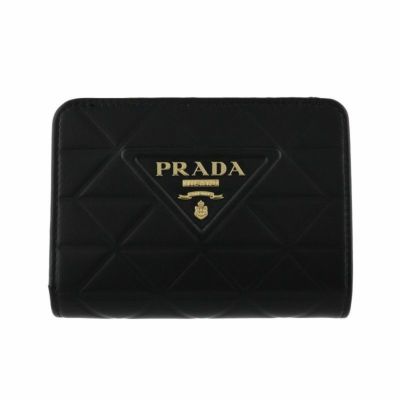 プラダ PRADA 二つ折り財布 レディース ブラック 1ML018 QWA F0002
