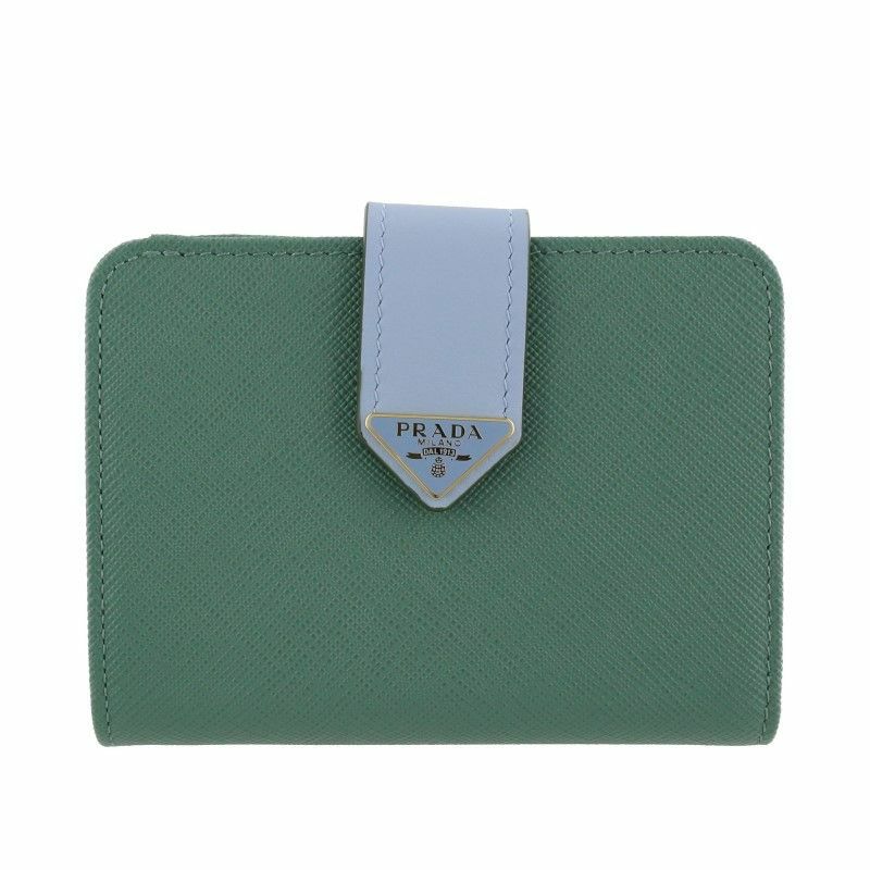 PRADA / プラダ □ 二つ折り財布 ナイロン グリーン 財布 / サイフ 