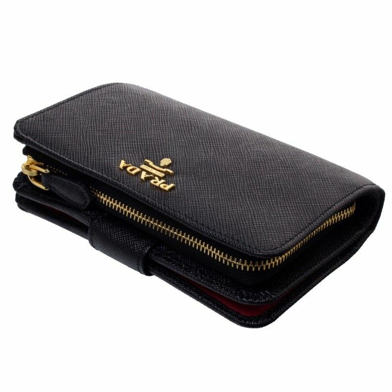PRADA プラダ 二つ折り財布 レディース ブラック 1ML225 ZLP F061H