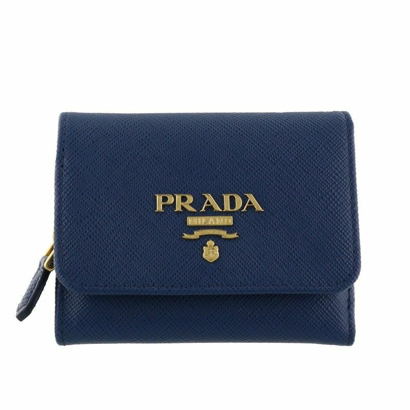 ももさん専用 PRADA エナメルレザー 三つ折り財布 青（PRADA(プラダ 