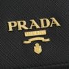 プラダ PRADA 三つ折り財布 レディース SAFFIANO METAL ORO ブラック 1MH044 QWA F0002 NERO