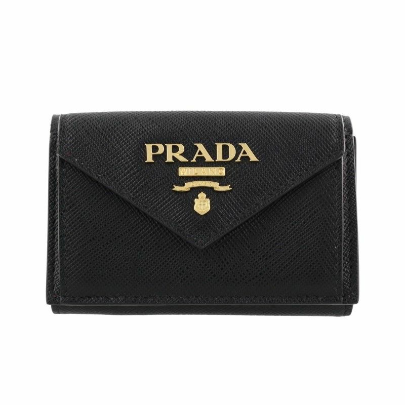 プラダ PRADA 三つ折り財布 レディース ブラック 1MH021 ZLP F061H NERO+IBISCO