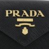 プラダ PRADA 三つ折り財布 レディース ブラック 1MH021 ZLP F061H NERO+IBISCO