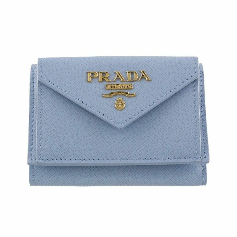 プラダ PRADA 三つ折り財布 レディース ブルー 1MH021 QWA F0076 CELESTE | GINZA LoveLove（ラブラブ）