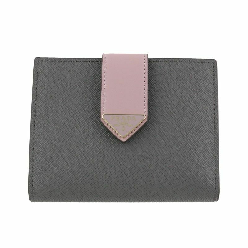 プラダ PRADA 二つ折り財布 レディース SAFFIANO TAB 1MV204 2DYG F0BP9 ARDESIA+ALABASTRO