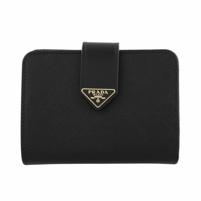 プラダ PRADA 二つ折り財布 レディース SAFFIANO TAB ブラック 1ML018 2DYG F0002 NERO