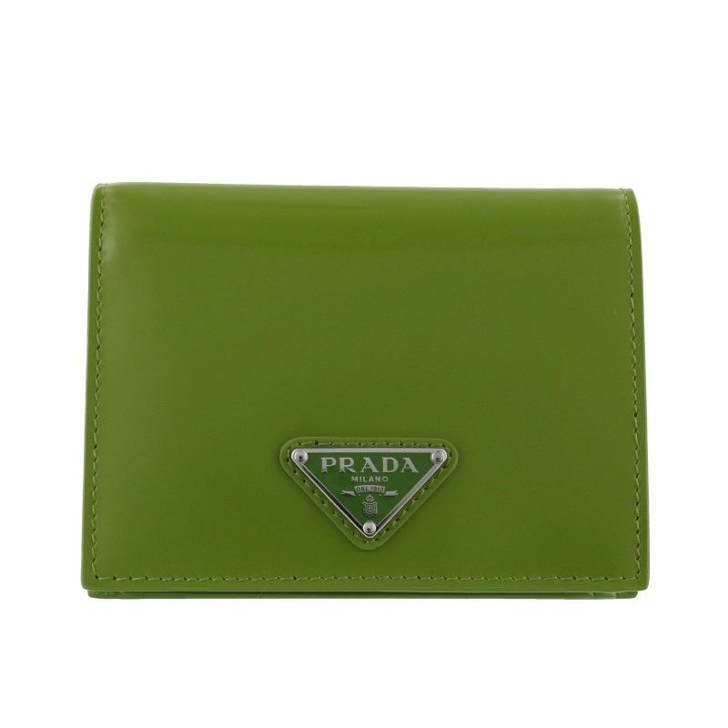 PRADA プラダ サフィアーノ やってき トライアングルロゴ グリーン 