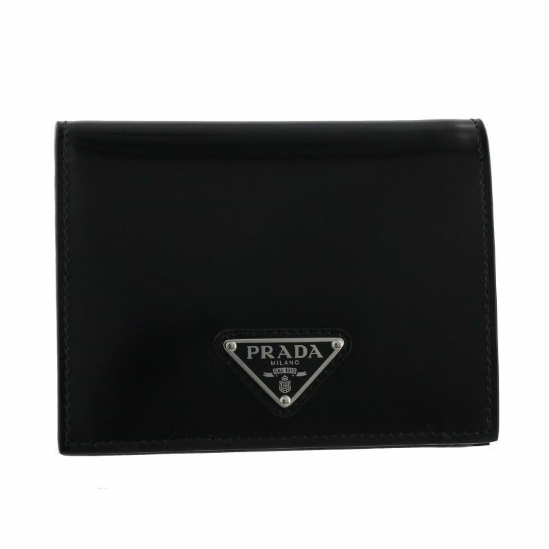 プラダ PRADA 二つ折り財布 レディース SPAZZOLATO ブラック 1MV204 