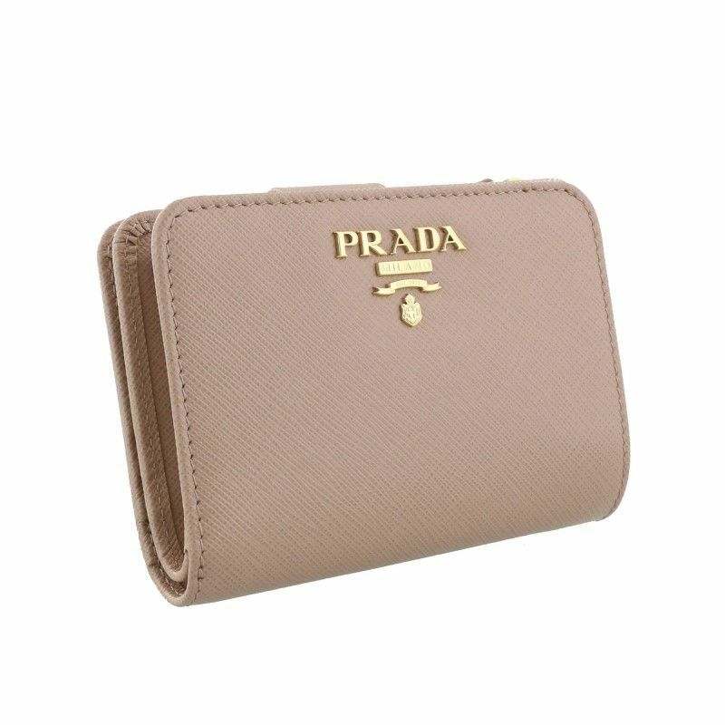 プラダ PRADA 二つ折り財布 レディース ピンクベージュ 1ML018 QWA 