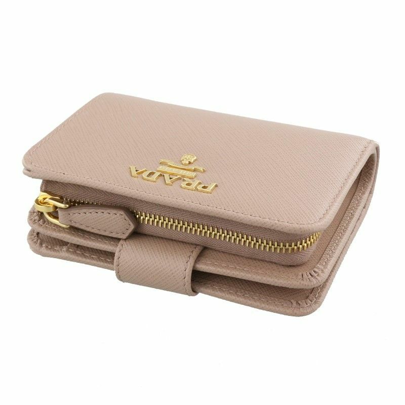 プラダ PRADA 二つ折り財布 レディース ピンクベージュ 1ML018 QWA 