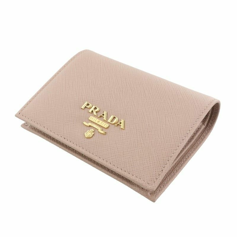 プラダ PRADA 二つ折り財布 レディース ピンクベージュ 1MV204 QWA