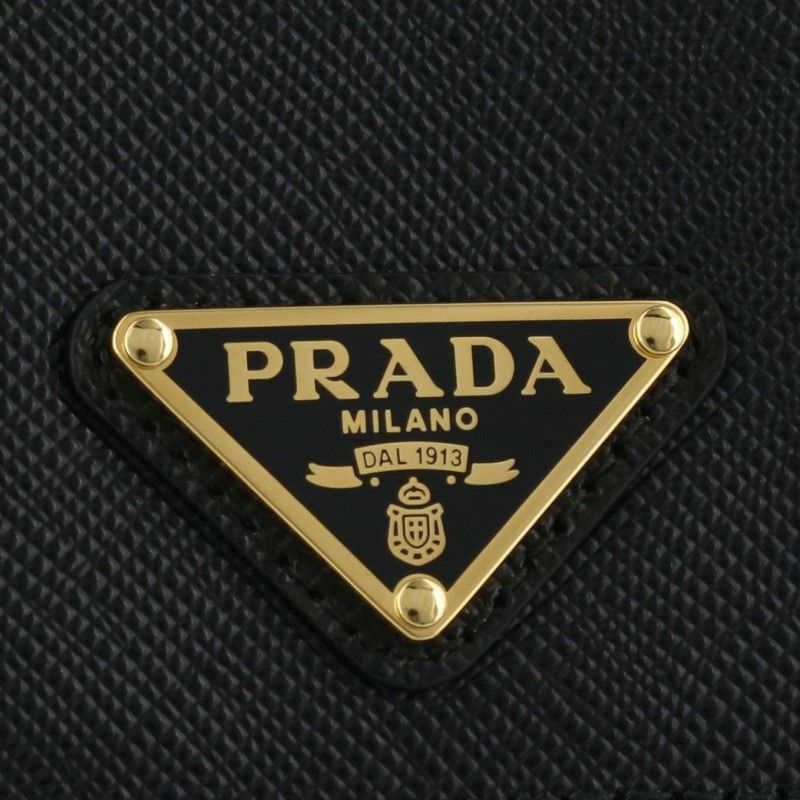 PRADA 三つ折り財布 黒 PRADA プラダ 財布 三つ折り ブラック 黒 ミニ財布 コンパクト