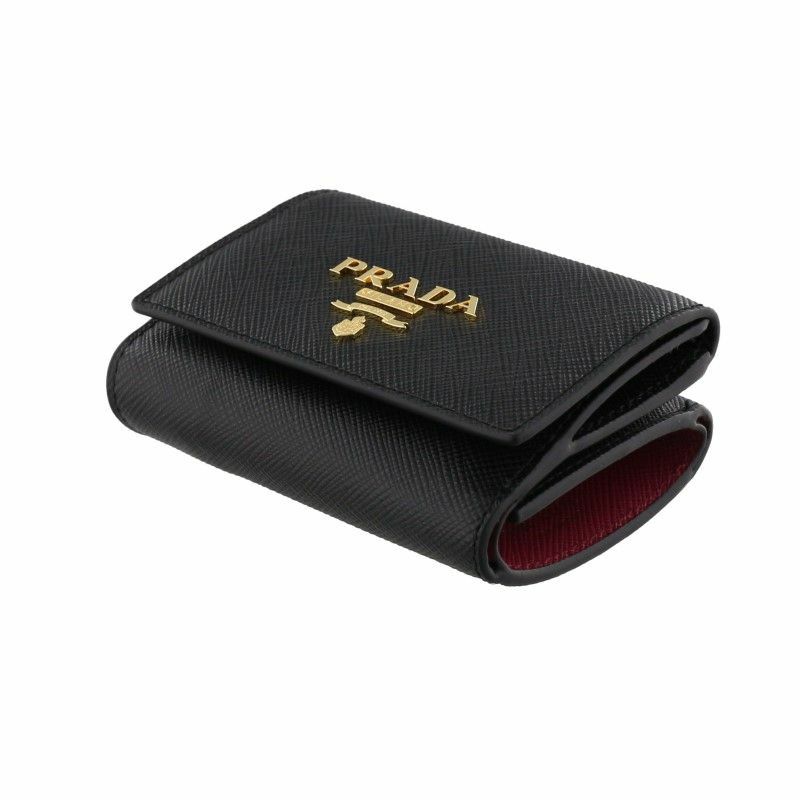 プラダ 三つ折り財布 ミニ財布 レディース ブラック 1MH042 ZLP F061H 
